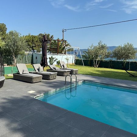 Zoza Luxury Villa Isthmia By The Sea With Private Pool Kalamaki  Экстерьер фото